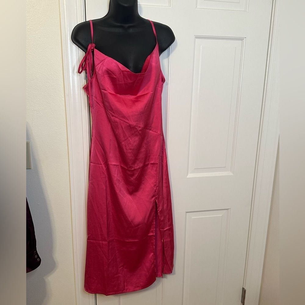 Kojooin Hot Pink Spaghetti Strap Dress Size Small NWT